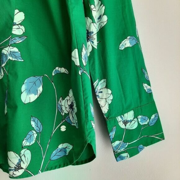 BRAX Feel Good Large Floral Button Down Shirt Green Sz XL | Eur 46 - Picture 6 of 11